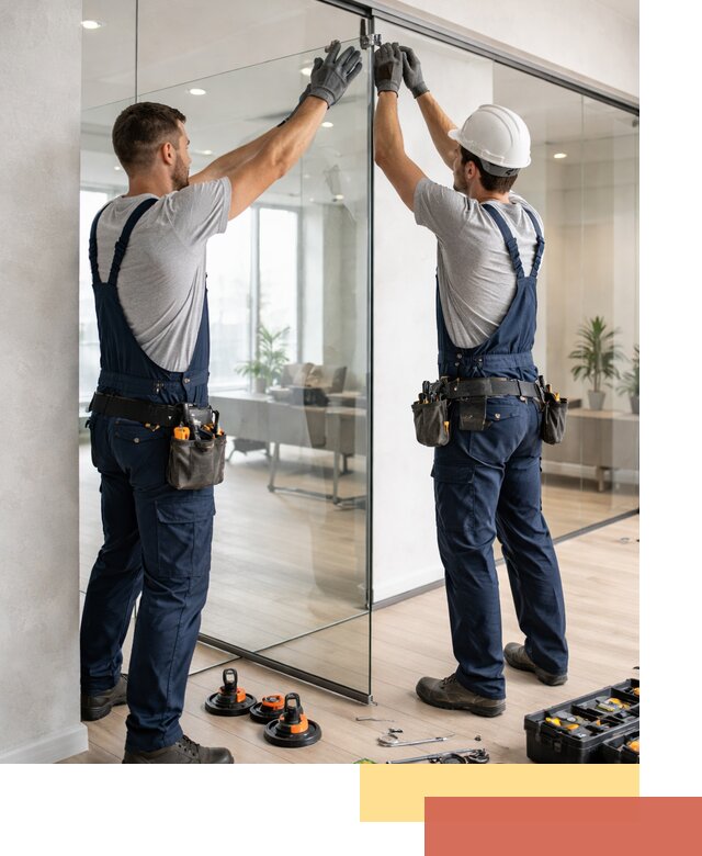 Безрамные стеклянные перегородки под ключ в Белгороде