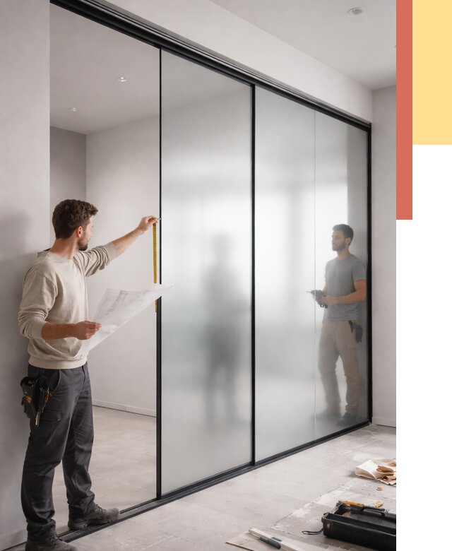 Матовые стеклянные перегородки в Белгороде от 8829 руб. — монтаж и установка | ОТДЕЛОЧНИК-Блг