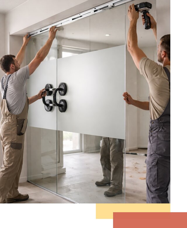 Матовые стеклянные перегородки под ключ в Белгороде