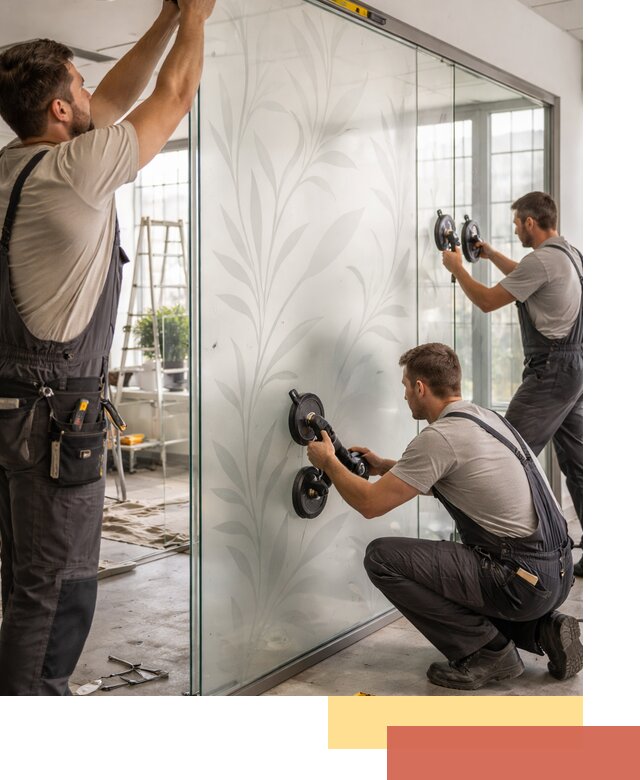 Стеклянные перегородки с рисунком на заказ в Белгороде