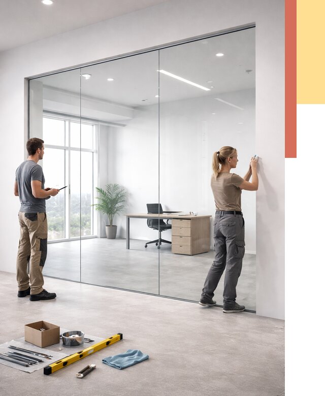 Перегородки из закаленного стекла в Белгороде от 9868 руб. под ключ | ОТДЕЛОЧНИК-Блг