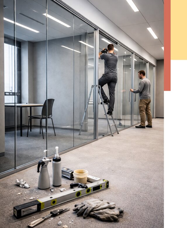 Стеклянные офисные перегородки в Белгороде от 8829 руб. — монтаж и установка | ОТДЕЛОЧНИК-Блг