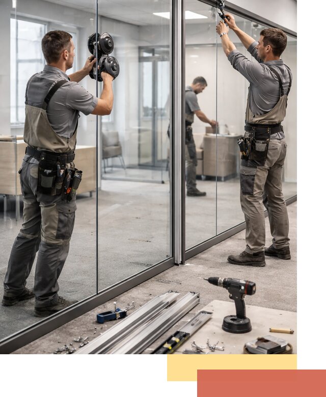 Стеклянные офисные перегородки под ключ в Белгороде