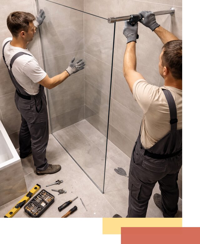 Стеклянные перегородки для душа в Белгороде — изготовление и монтаж