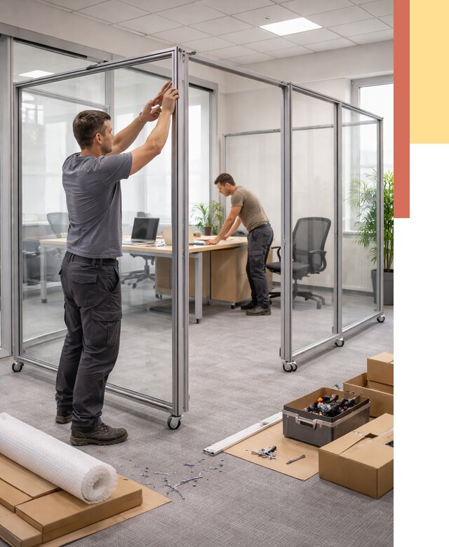 Мобильные офисные перегородки в Белгороде от 12984 руб. — установка под ключ | ОТДЕЛОЧНИК-Блг