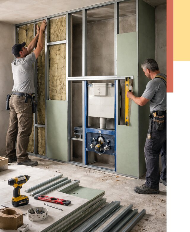 Установка сантехнических перегородок в Белгороде от 8829 руб. | ОТДЕЛОЧНИК-Блг