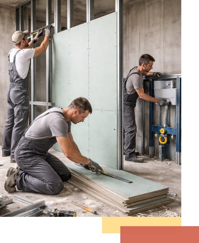 Монтаж и ремонт сантехнических перегородок в Белгороде