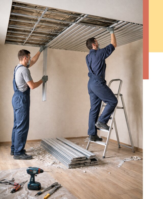 Демонтаж реечного потолка в Белгороде от 4674 руб. быстро и недорого | ОТДЕЛОЧНИК-Блг