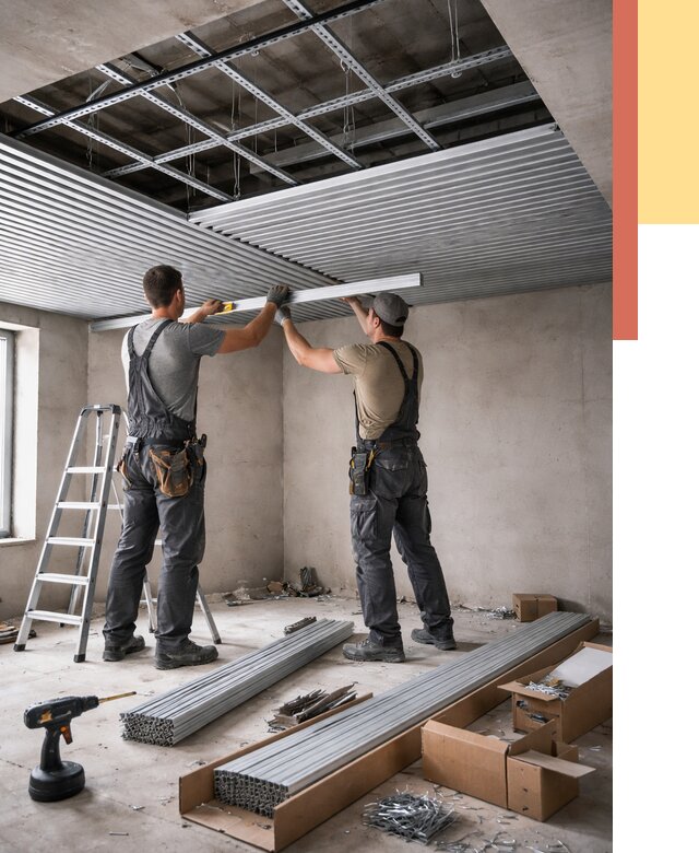 Монтаж реечного потолка в Белгороде от 4674 руб. под ключ | ОТДЕЛОЧНИК-Блг