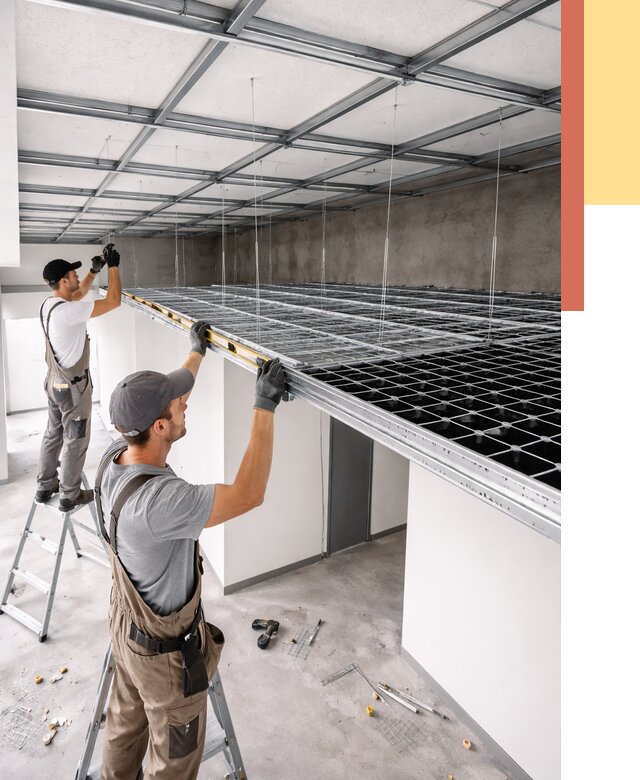 Монтаж потолка грильято в Белгороде от 467 руб./м² — быстрая сборка под ключ | ОТДЕЛОЧНИК-Блг