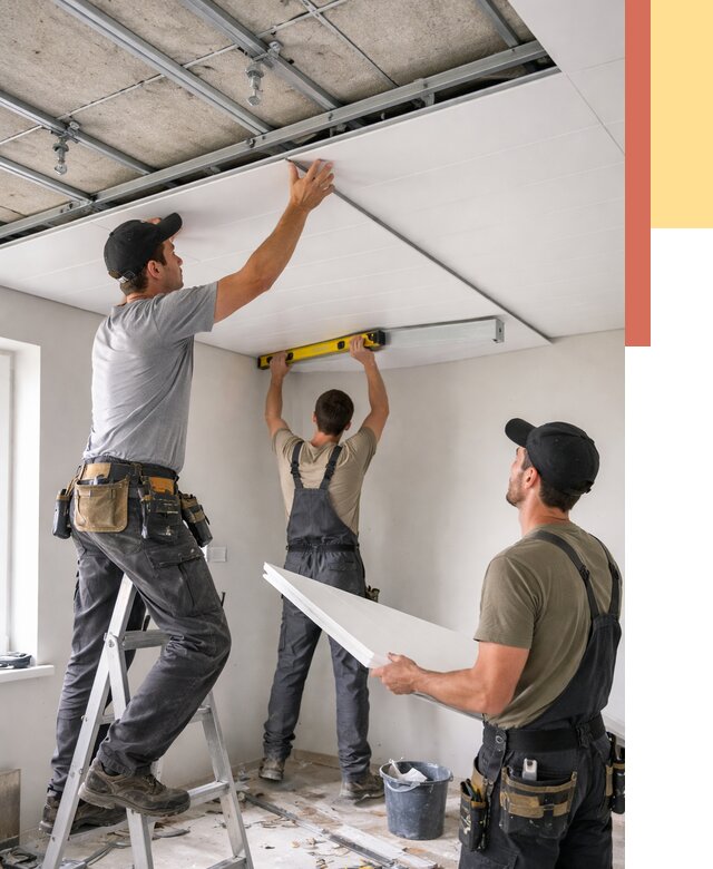 Монтаж потолка из ПВХ панелей в Белгороде от 3635 руб./м2 — быстро и недорого | ОТДЕЛОЧНИК-Блг