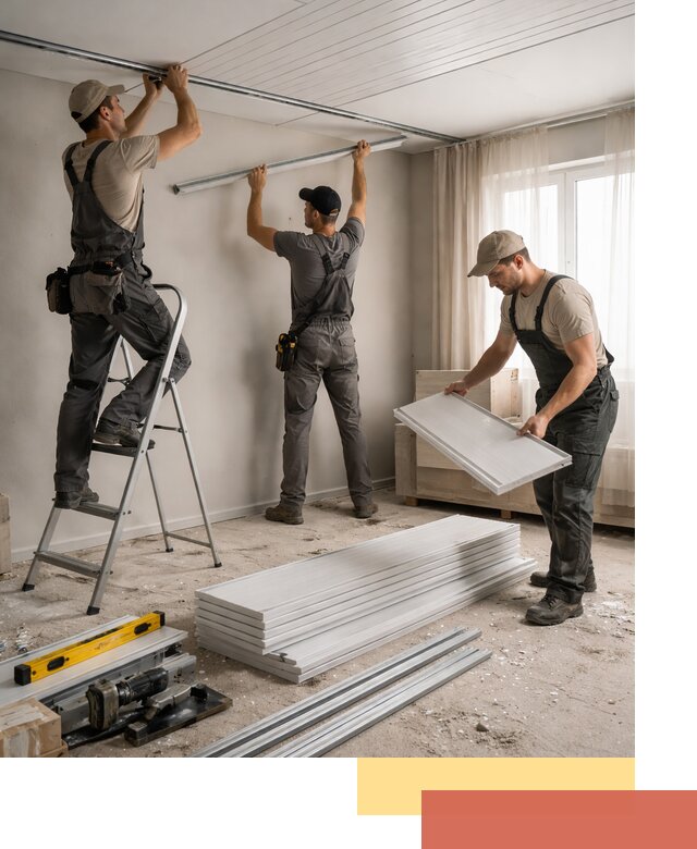 Монтаж потолка из ПВХ панелей в Белгороде оперативно и качественно