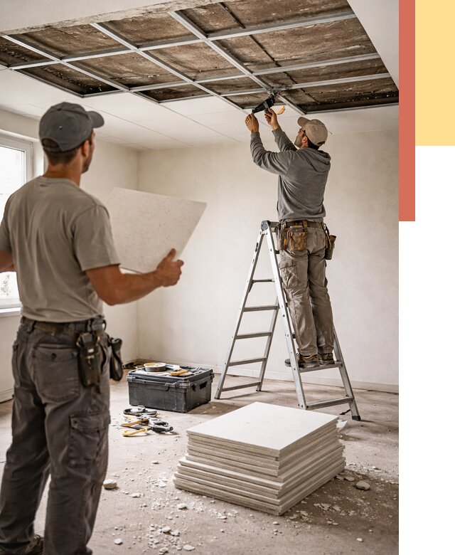 Замена плит подвесного потолка в Белгороде от 1818 руб. быстро и недорого | ОТДЕЛОЧНИК-Блг