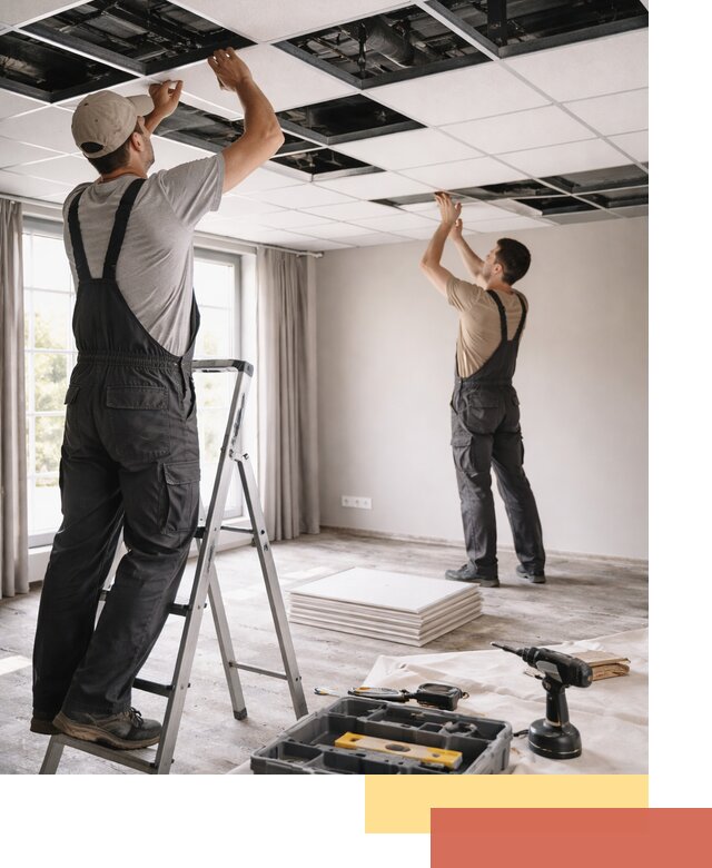 Замена плит подвесного потолка в Белгороде быстро и качественно