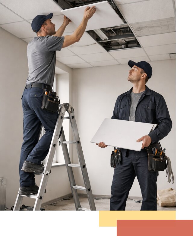 Обслуживание подвесного потолка в Белгороде — ремонт и чистка