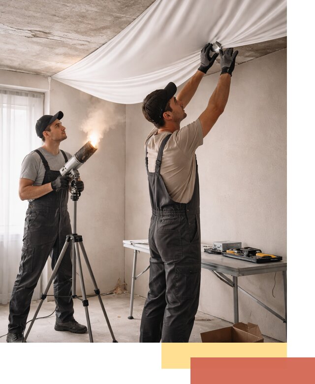 Установка натяжного потолка под ключ в Белгороде