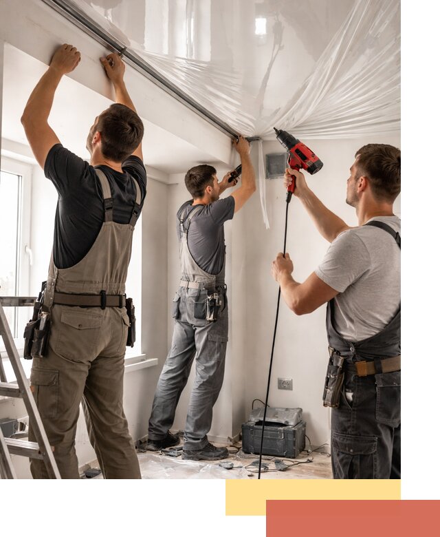 Монтаж глянцевого натяжного потолка в Белгороде быстро и качественно