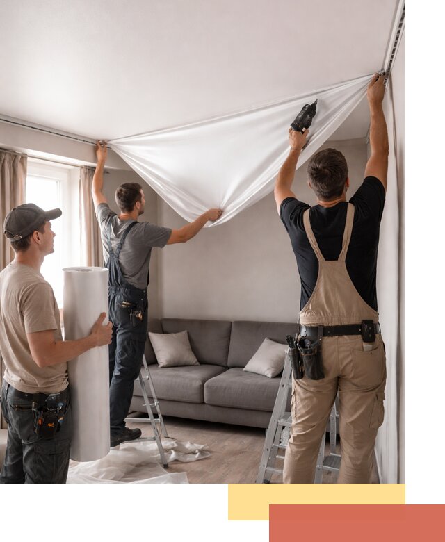 Монтаж сатинового натяжного потолка в Белгороде качественно и быстро