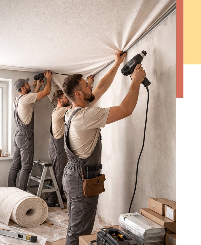 Монтаж фактурного натяжного потолка в Белгороде от 779 руб. — ОТДЕЛОЧНИК-Блг