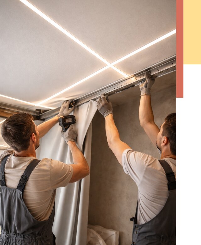 Монтаж натяжного потолка со световыми линиями в Белгороде от 1246 руб. | ОТДЕЛОЧНИК-Блг