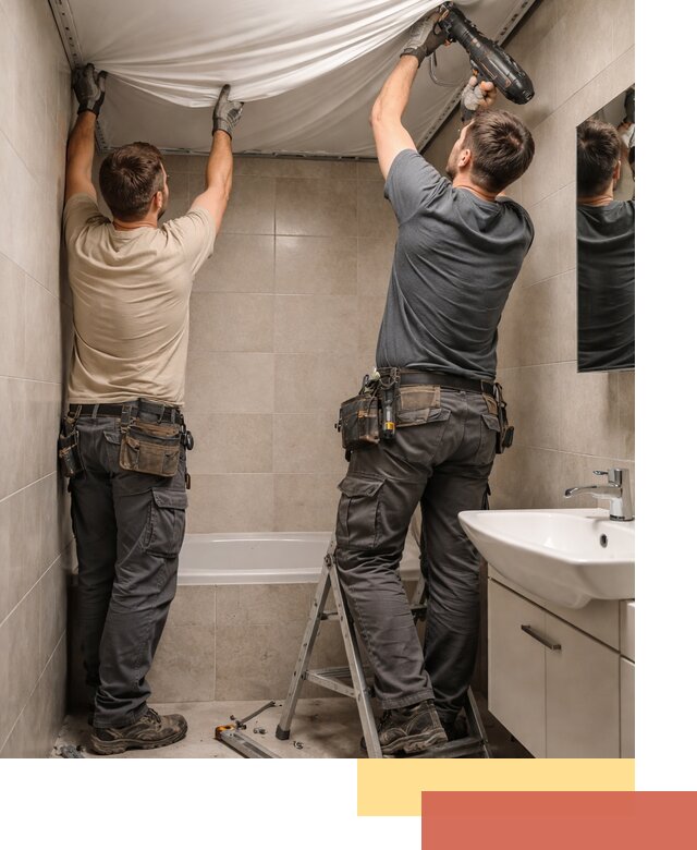 Монтаж натяжного потолка в ванной в Белгороде быстро и качественно