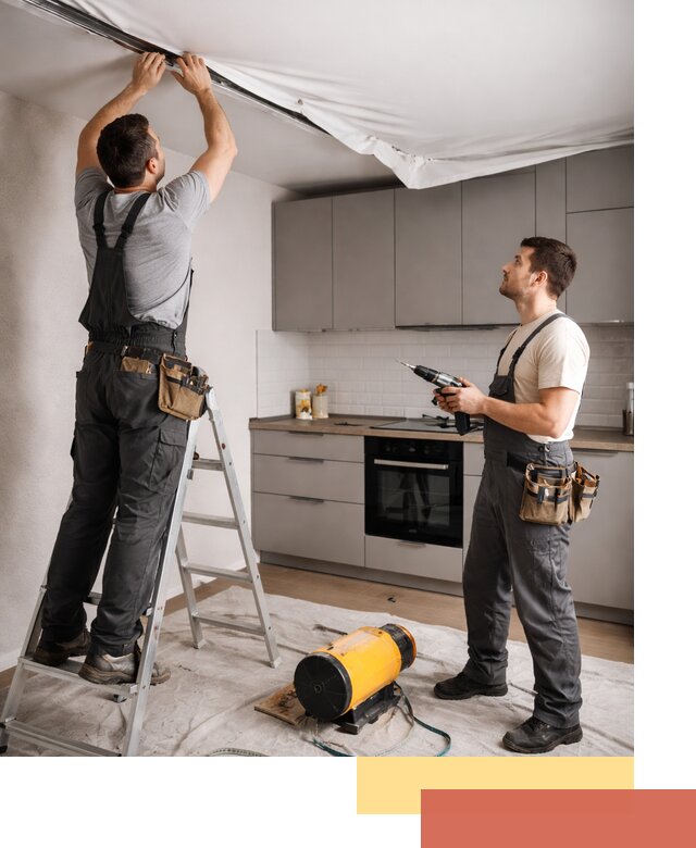 Монтаж натяжного потолка на кухне в Белгороде