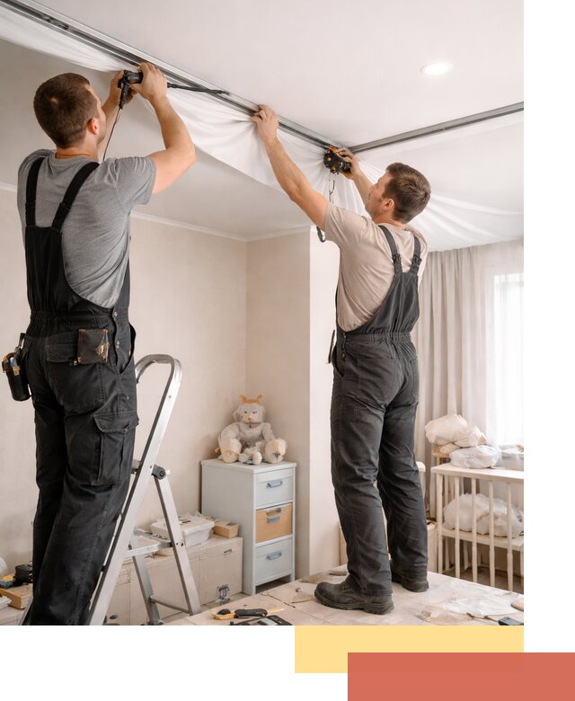 Монтаж натяжного потолка в детской комнате в Белгороде