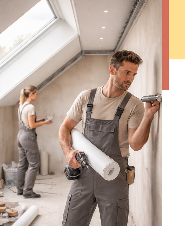 Монтаж натяжного потолка на мансарде в Белгороде от 3635 руб. | ОТДЕЛОЧНИК-Блг