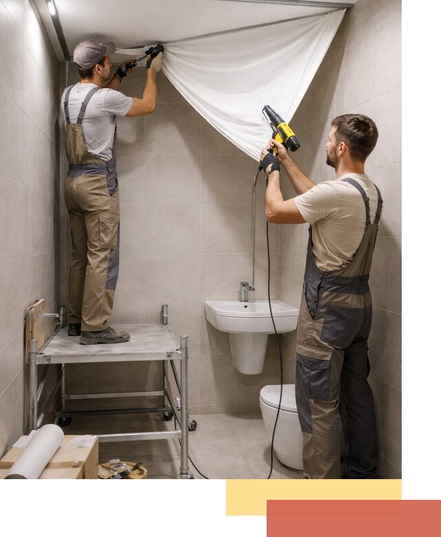 Монтаж натяжного потолка в санузле в Белгороде