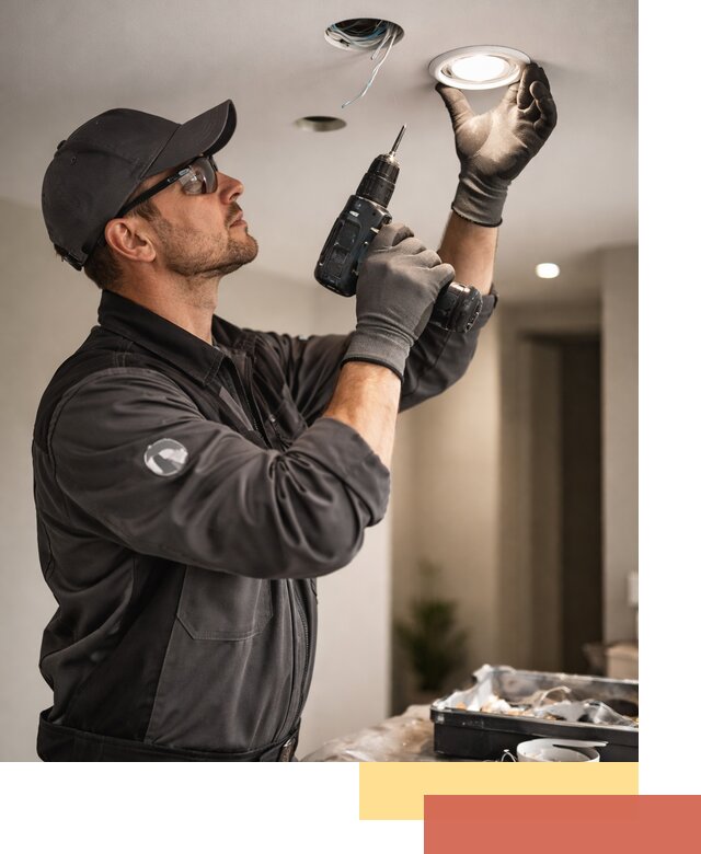 Установка точечных светильников в натяжной потолок в Белгороде