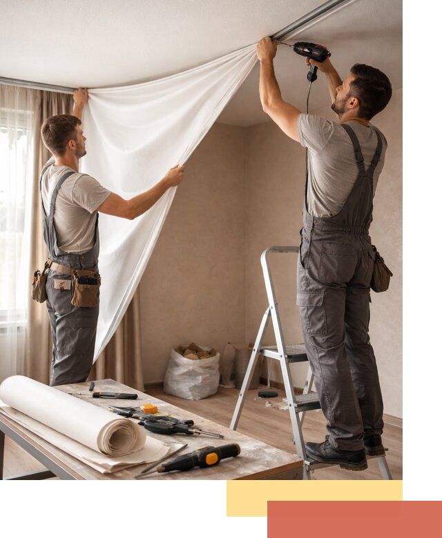 Замена полотна натяжного потолка в Белгороде быстро и качественно