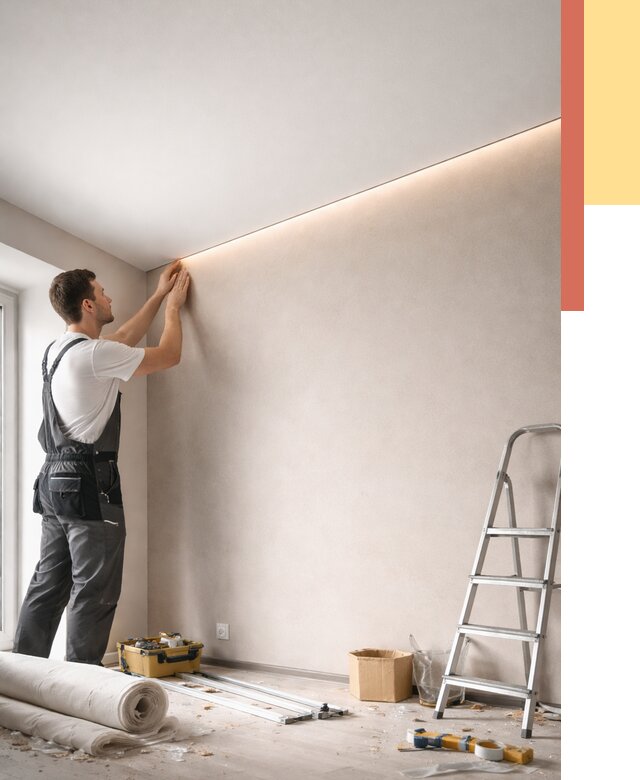 Теневые натяжные потолки в Белгороде от 8517 руб. под ключ | ОТДЕЛОЧНИК-Блг