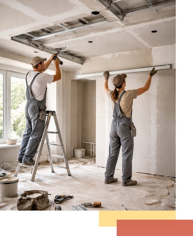 Монтаж многоуровневого потолка из гипсокартона в Белгороде