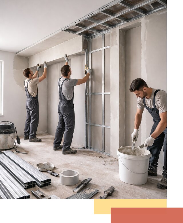 Монтаж потолка из гипсокартона с нишей в Белгороде