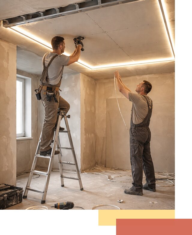 Потолок из гипсокартона с подсветкой в Белгороде