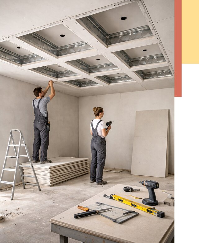 Кессонный потолок из гипсокартона в Белгороде от 1922 руб. — монтаж и под ключ | ОТДЕЛОЧНИК-Блг