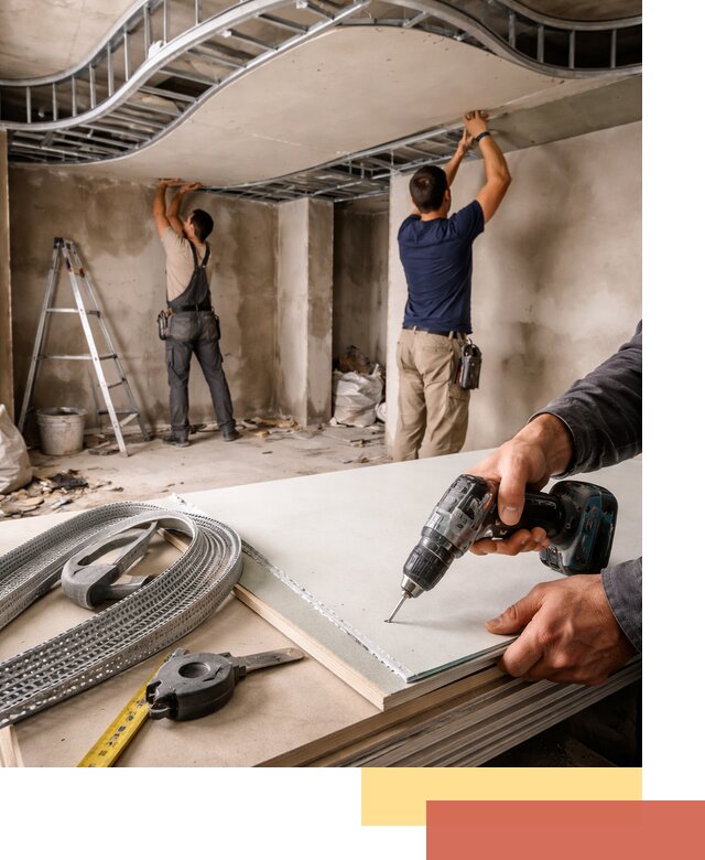 Криволинейный потолок из гипсокартона в Белгороде — монтаж и отделка