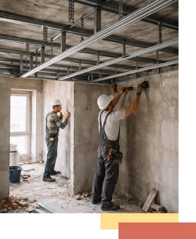 Монтаж каркаса потолка из профильного профиля в Белгороде