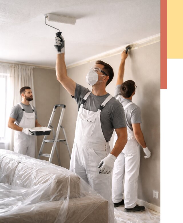 Покраска потолка водоэмельсионной краской в Белгороде от 2285 руб/м² — услуги под ключ | ОТДЕЛОЧНИК-Блг