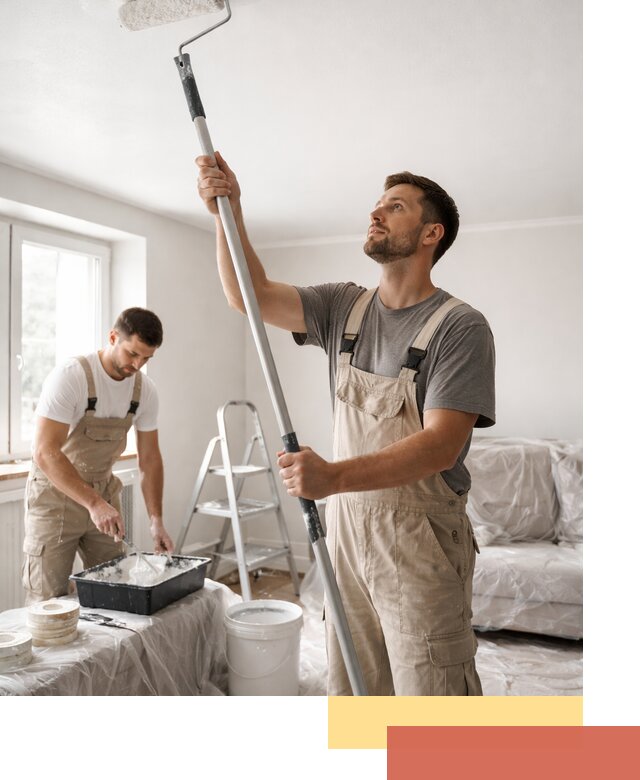 Покраска потолка водоэмульсионной краской в Белгороде