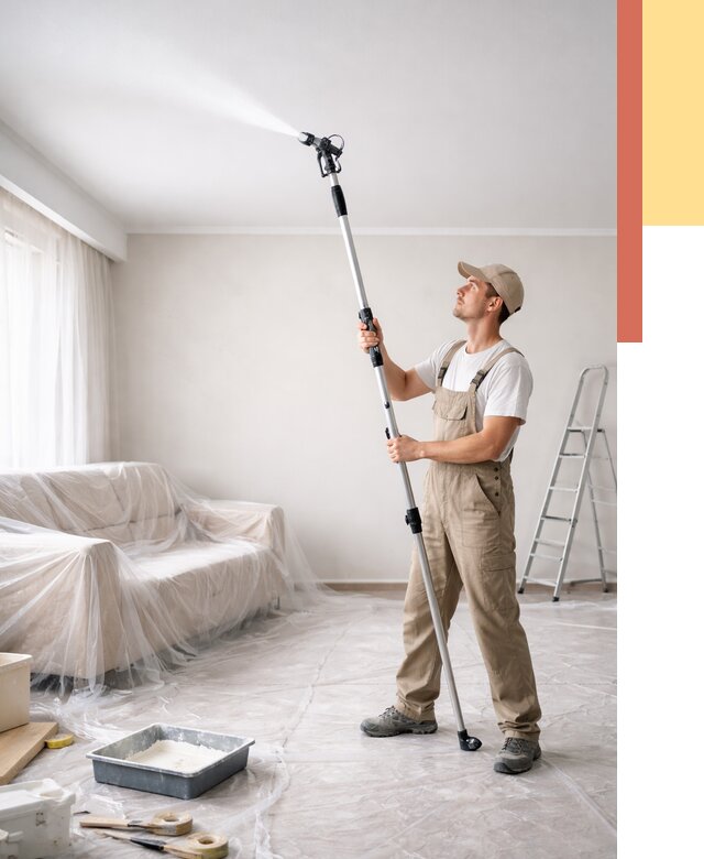 Покраска потолка краскопультом в Белгороде от 4674 руб. быстро и недорого | ОТДЕЛОЧНИК-Блг