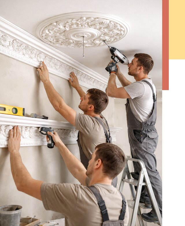 Монтаж лепнины на потолок в Белгороде от 3324 руб. быстро и недорого | ОТДЕЛОЧНИК-Блг