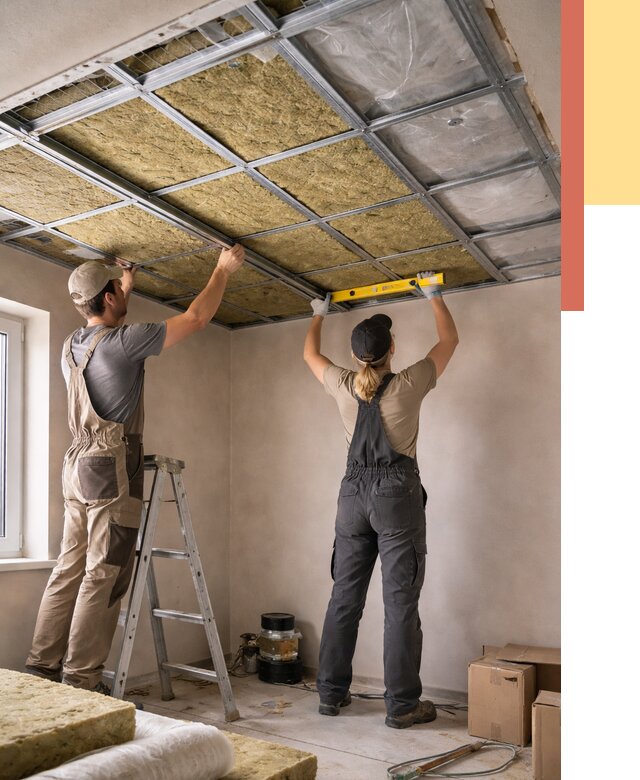 Шумоизоляция потолка в Белгороде от 1298 руб. под ключ — услуги ОТДЕЛОЧНИК-Блг